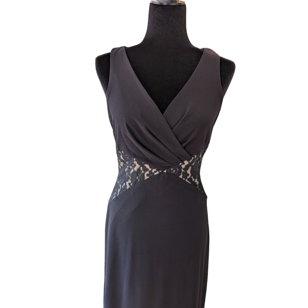 Women's Black Cocktail Dress with Side Lace Size 6